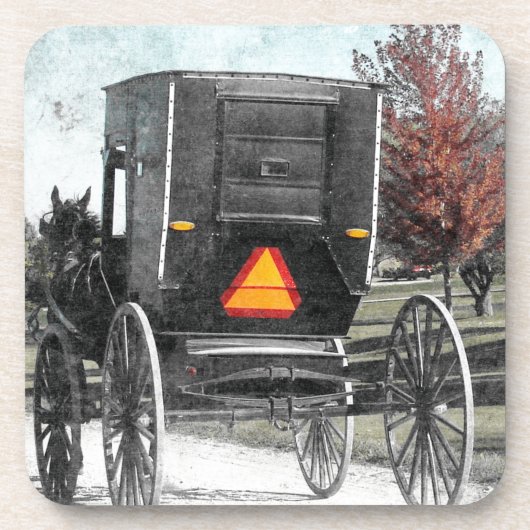 Autumn Amish Buggy Onderzetter (Voorkant)