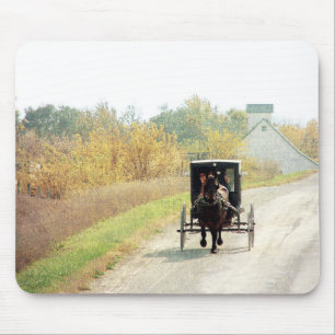 Autumn Amish Horse and Buggy Muismat