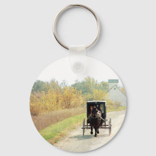 Autumn Amish Horse and Buggy Sleutelhanger