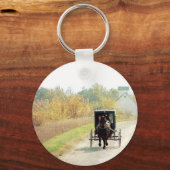Autumn Amish Horse and Buggy Sleutelhanger (Voorkant)