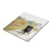 Autumn Amish Horse and Buggy Tegeltje (Zijkant)
