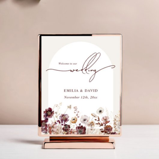 Autumn Anemone Arch Wedding Script Welkom Poster