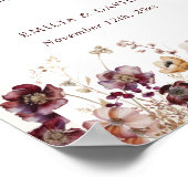 Autumn Anemone Arch Wedding Script Welkom Poster (Hoek)