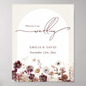 Autumn Anemone Arch Wedding Script Welkom Poster (Voorkant)