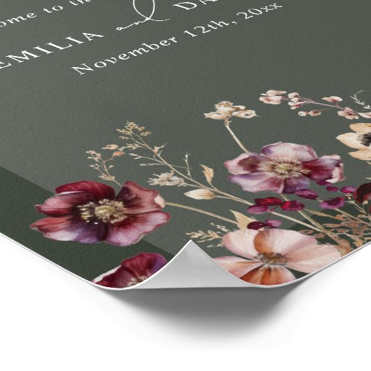 Autumn Anemone Arch Wedding Welkom Poster (Hoek)