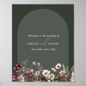 Autumn Anemone Arch Wedding Welkom Poster (Voorkant)