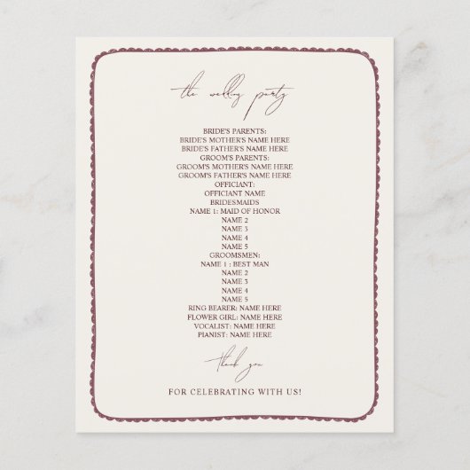 Autumn Anemone Hand getekend geschulpte bruiloft (Achterkant)