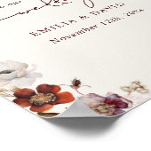 Autumn Anemone Wedding Script Welkom Poster (Hoek)