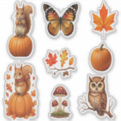 Autumn Animals And Beautiful Leaves Sticker (Voorkant)
