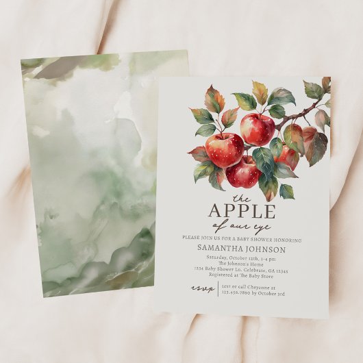 Autumn Apple Baby shower Invitation Kaart