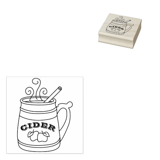 Autumn Apple Cider Rubber Art Stamp Rubberstempel (Gestempeld)