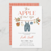 Autumn Apple Clothesline Baby shower Kaart (Voorkant / Achterkant)
