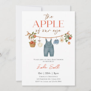 Autumn Apple Clothesline Baby shower Kaart