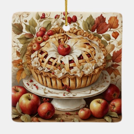 Autumn Apple Pie Ornament (Achterkant)