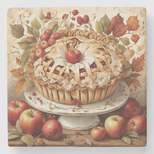 Autumn Apple Pie Stone Onderzetter (Voorkant)