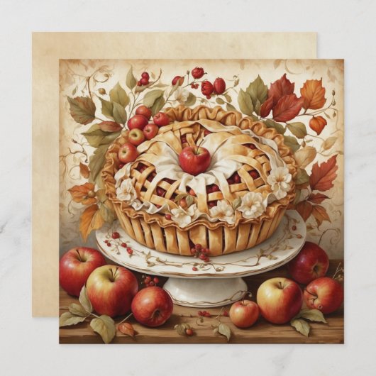 Autumn Apple Pie Wenskaart (Voorkant / Achterkant)