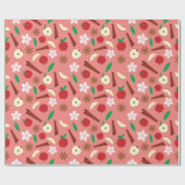 Autumn Apples Herfst Cinnamon Naadloze Thanksgivin Cadeaupapier (Vlak)