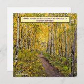 Autumn Aspen Birthday Invitation – Golden Forest Kaart (Voorkant / Achterkant)