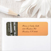 Autumn aspen boom rustige terugzendadresetiketten etiket (Insitu)