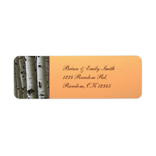 Autumn aspen boom rustige terugzendadresetiketten etiket