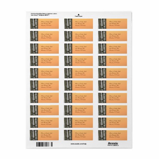 Autumn aspen boom rustige terugzendadresetiketten etiket (Full Sheet)