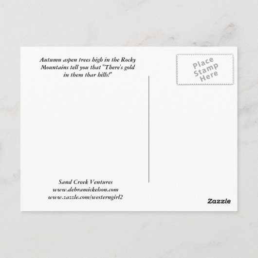 Autumn Aspen Briefkaart (Achterkant)