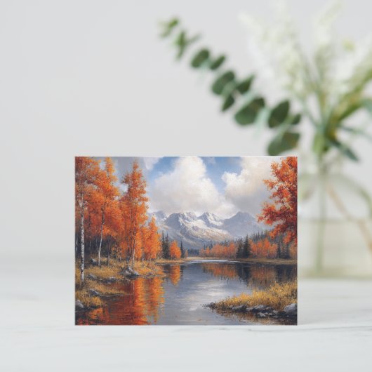 Autumn Aspen Forest and Mountains Landscape Briefkaart (Staand voorkant)
