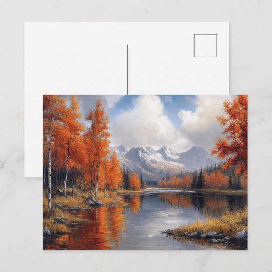 Autumn Aspen Forest and Mountains Landscape Briefkaart (Voorkant / Achterkant)
