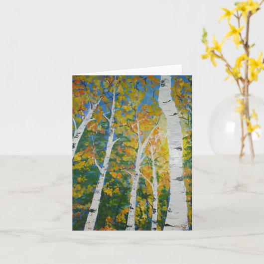 Autumn Aspen Kaart (Gele Bloem)