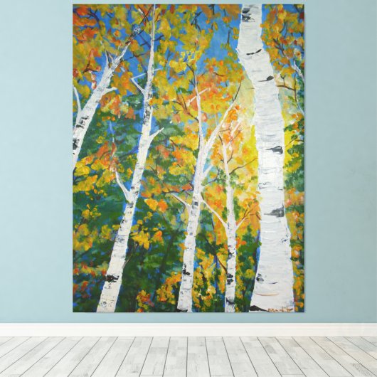 Autumn Aspen Poster Canvas Afdruk (Insitu (Houten vloer))