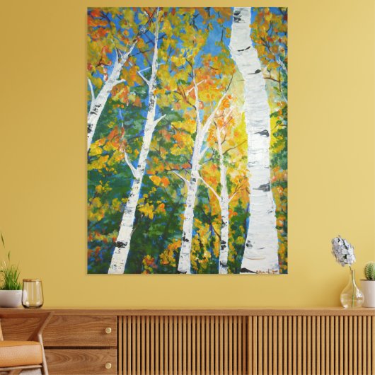 Autumn Aspen Poster Canvas Afdruk (Insitu (Woonkamer))