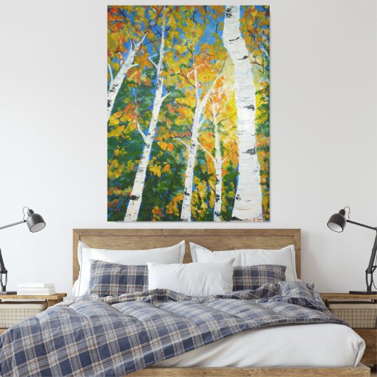 Autumn Aspen Poster Canvas Afdruk (Insitu (Slaapkamer))