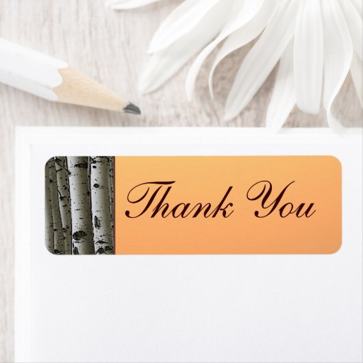 Autumn aspen tree rustic dank u labels (Insitu)