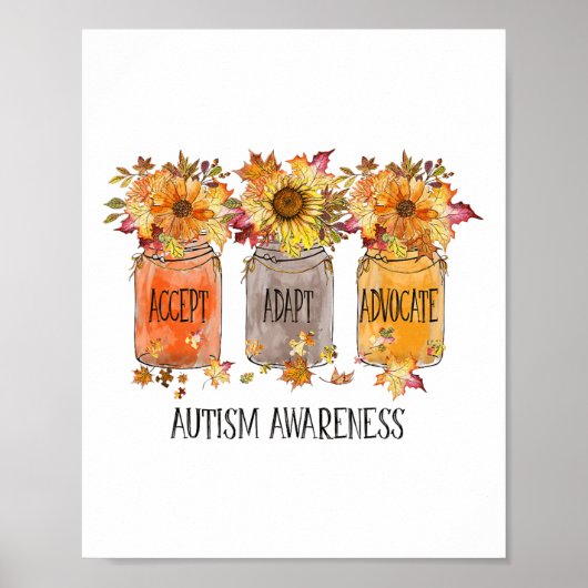 Autumn Autism Awareness Accepteert Advocate Flow Poster (Voorkant)