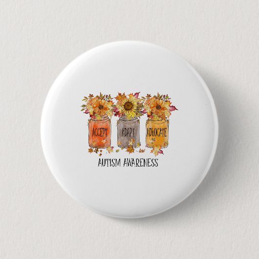 Autumn Autism Awareness Accepteert Advocate Flow Ronde Button 5,7 Cm (Voorkant)