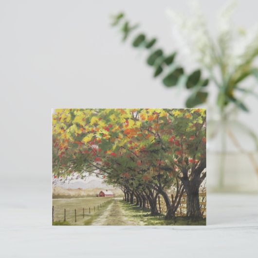 Autumn-autoweg Briefkaart (Staand voorkant)