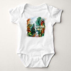 Autumn Baby Jersey Bodysuit, White Romper