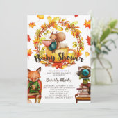 Autumn Baby shower Tea Party Animals Kaart (Staand voorkant)