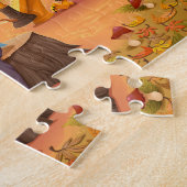 Autumn Badger Deer Eagle Fall Music Thanksgiving Legpuzzel (Zijkant)
