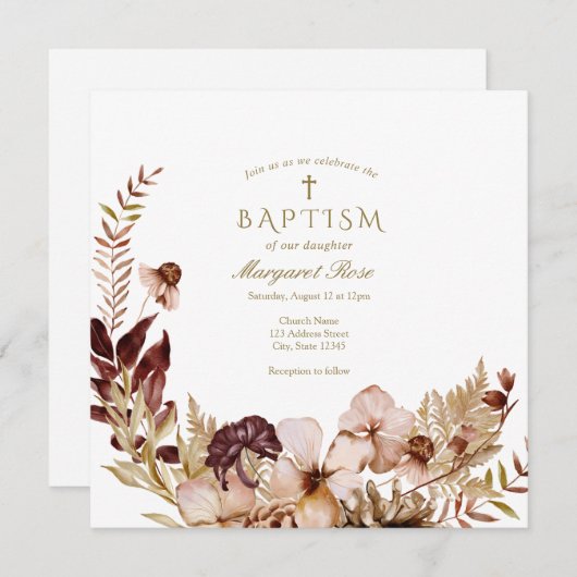 Autumn Baptism Uitnodiging (Voorkant / Achterkant)