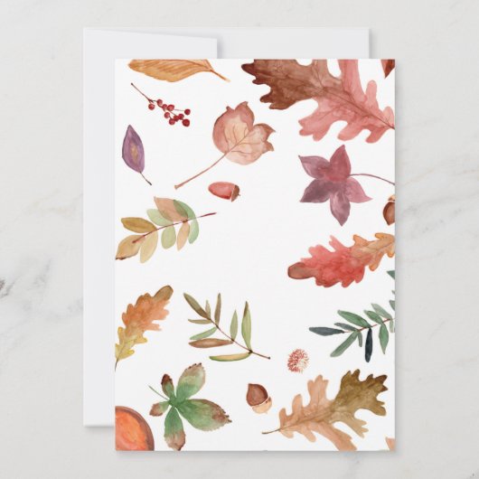 Autumn Baptisme | Fall Leaves en Gold Cross Kaart (Achterkant)