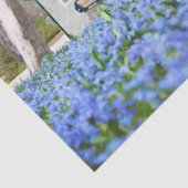 Autumn Barn met Blue Flower Field Tissue Paper Tissuepapier (Detail)