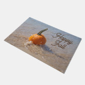Autumn Beach Pumpkin Deurmat (Schuin)