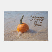 Autumn Beach Pumpkin Deurmat (Voorkant)