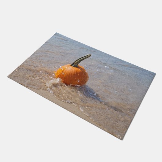 Autumn Beach Pumpkin Deurmat (Schuin)