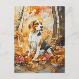 Autumn Beagle - Briefkaart