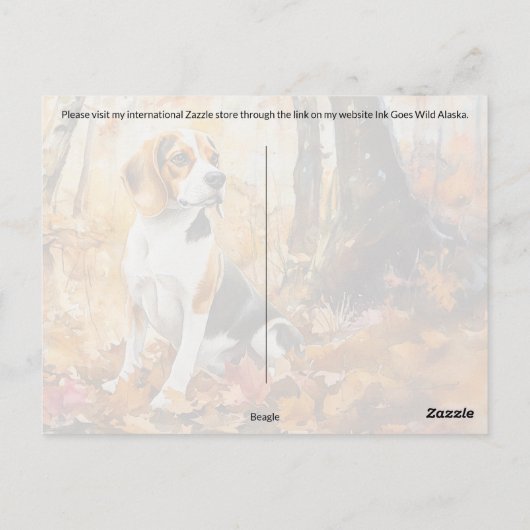 Autumn Beagle - Briefkaart (Achterkant)