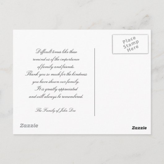 Autumn Beauty Sympathy Dank u Briefkaart (Achterkant)