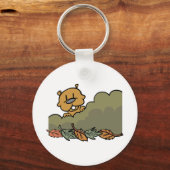 Autumn Beaver Hiding Sleutelhanger (Voorkant)
