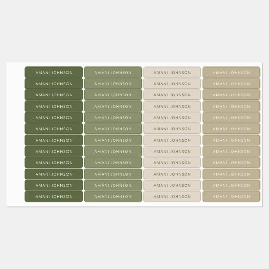 Autumn Beech Forest Tone Colour Name Labels (Vel)
